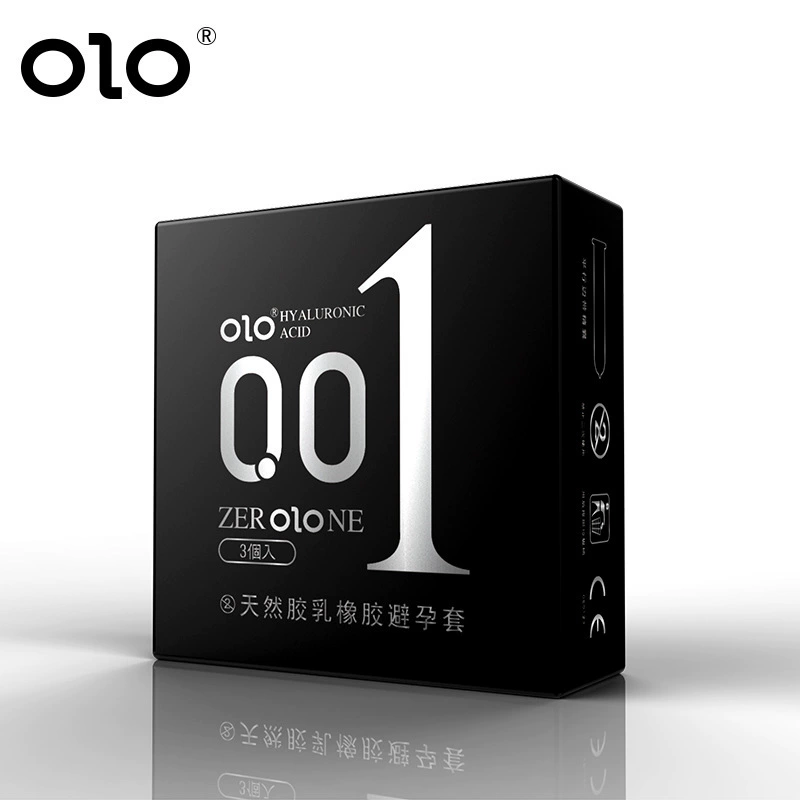 Презерватив OLO с гиалуроновой кислотой, мужской, графеновые эффект "лед и огонь", освежающий, тонкий