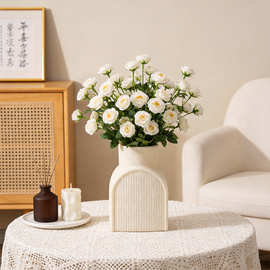 仿陶瓷塑料花瓶干花家居装饰摆件民宿ins花束创意客厅插花器蓄水