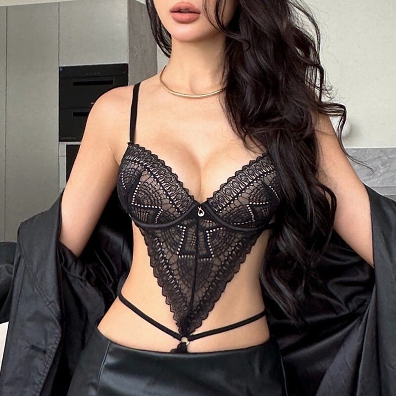 Sexy One-Piece Bodysuit for Women with Small Breasts, Lace Body Shaping Intimates, Push-Up Breast-Retracting Anti-Sagging Bra for Dating