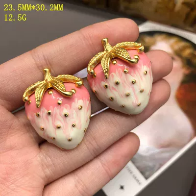 Yaxa sancaqları, strawberry brooch niche simple - fm1678-1-gradient-color-earrings