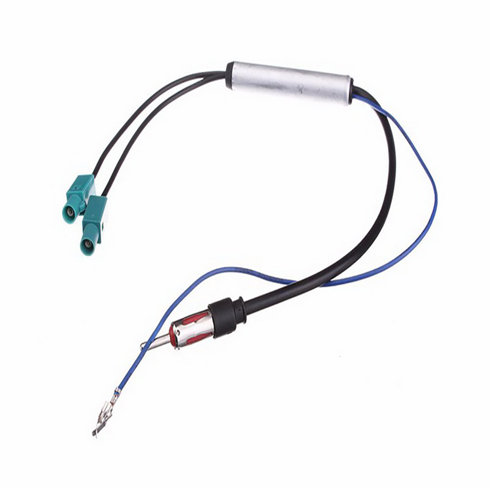 1 Piece of Dual Fakra to Din Plug Adapter (with Phantom Power) Fm Antenna Signal Amplifier