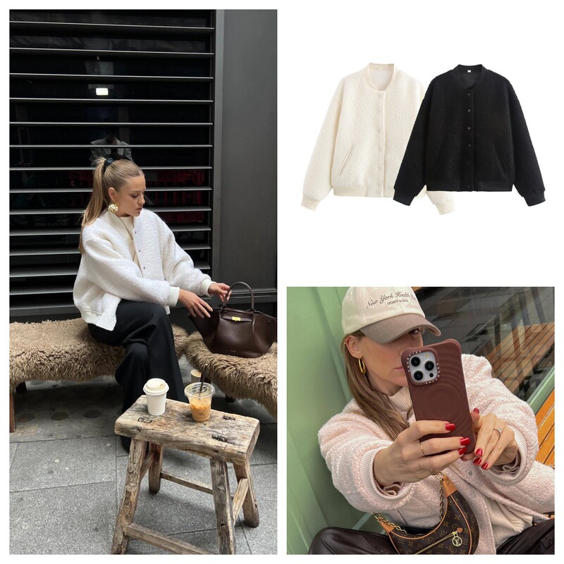 Amazon Europe and the United States cross-border wholesale 2024 autumn new women's solid color fashion loose jacket coat women