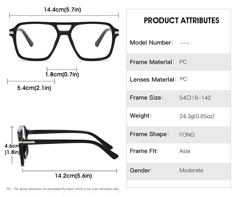 55g Weight Full rim frame Glasses Structure Glasses Classification PC Lens Material Square Glasses Style Outdoor, Street Occasion Geometric Pattern All Seasons Season Unisex Gender Streetwear Style Streetwear Geometric PC Square Full Rim Frame Optical Glasses 2