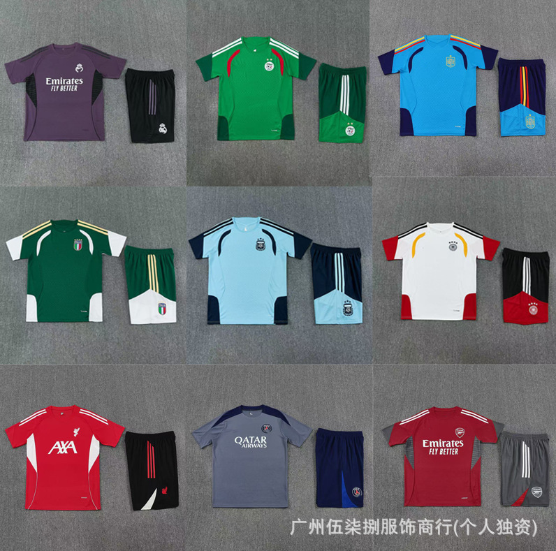 Football uniform Arsenal Paris Juve training uniform H Ma M City AC Ajax pre-match sports short sleeve suit Football uniform Arsenal Paris Juve training uniform H Ma M City AC Ajax pre-match sports short sleeve suit