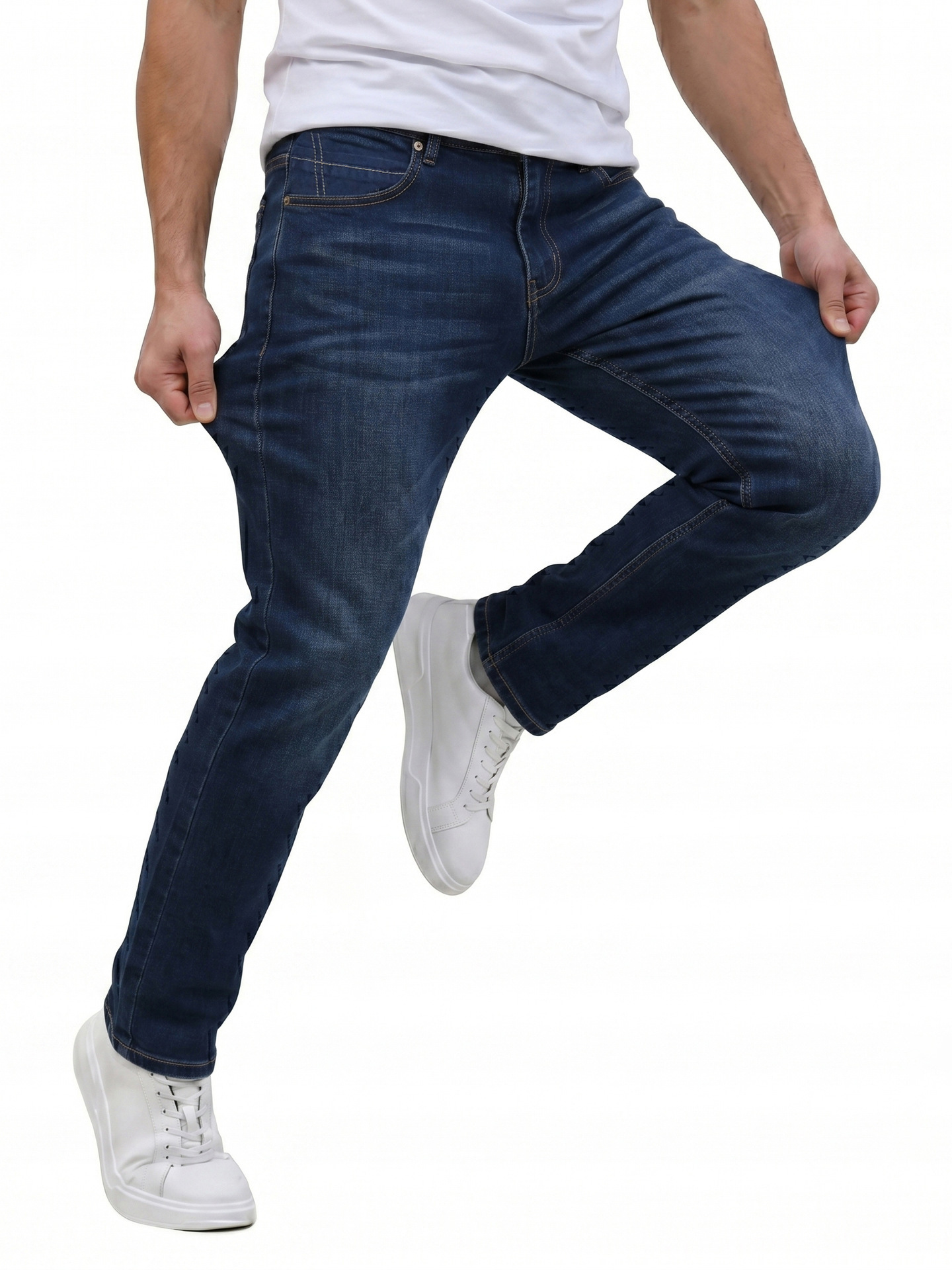 European and American Cross-Border Stretch Jeans for Men Tk Amazon Foreign Trade New Trendy Slim Fit Versatile Straight Casual Pants