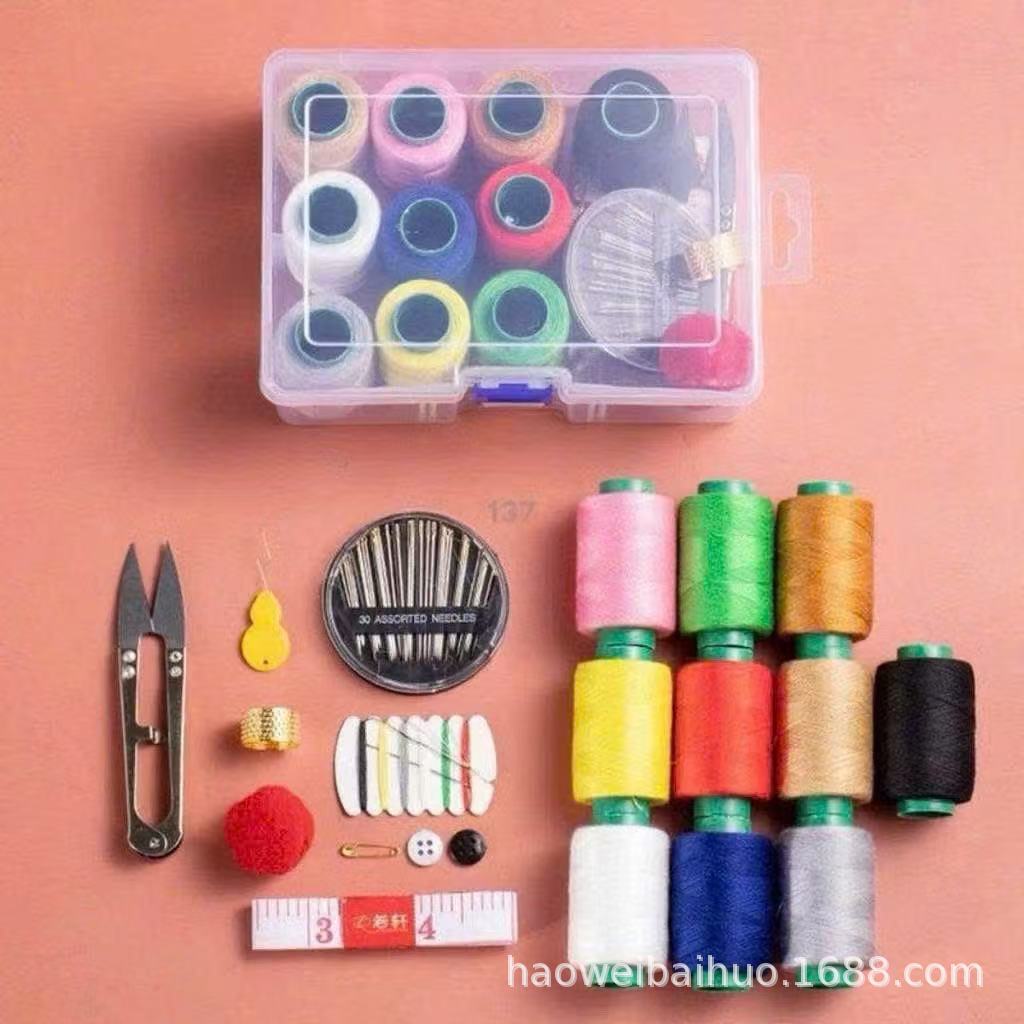 Sewing Box, Practical Sewing Kit for Home Use, Portable Sewing Kit for Home and Dormitory, High-Quality Transparent Storage Box