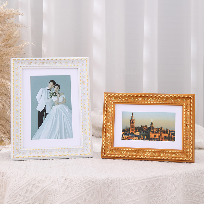 European classical photo frame wholesale 6 inch 7 inch 8 inch 10 inch gold photo studio wedding photo frame A4 ID frame photo hanging