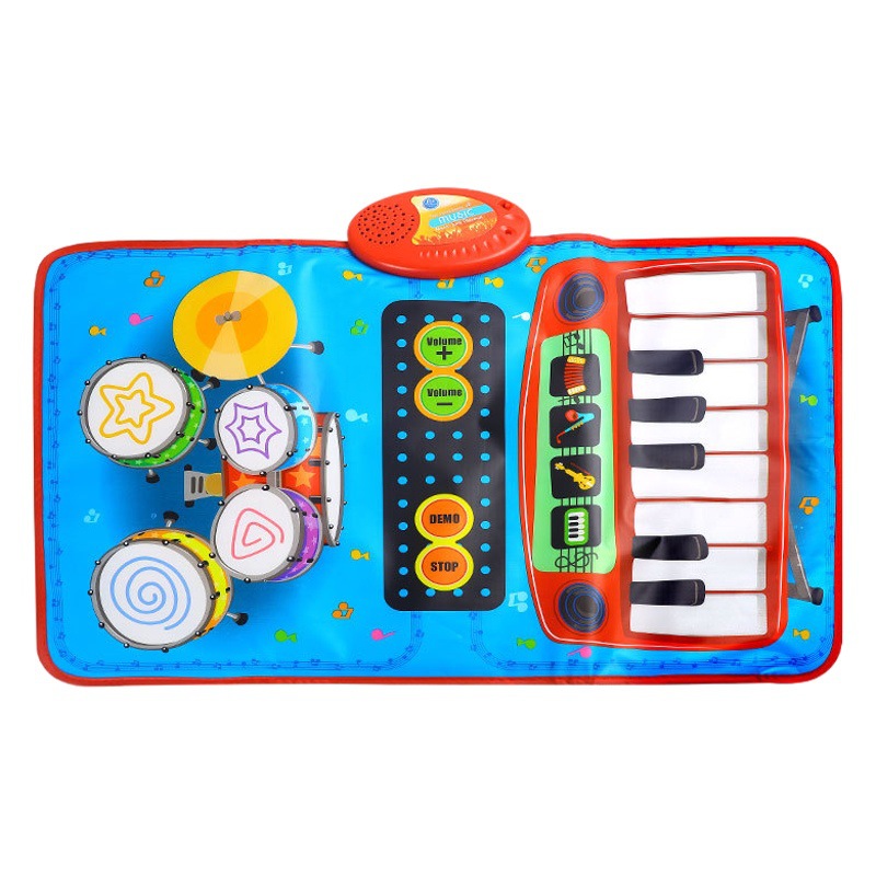 Comercio exterior pedal baile piano manta de los niños educación temprana de la música juego de la estera manta conjunto tambor órgano electrónico música jugar