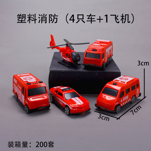 Military series toy car cake decoration ornaments plastic fire truck mini engineering vehicle police car ambulance aircraft