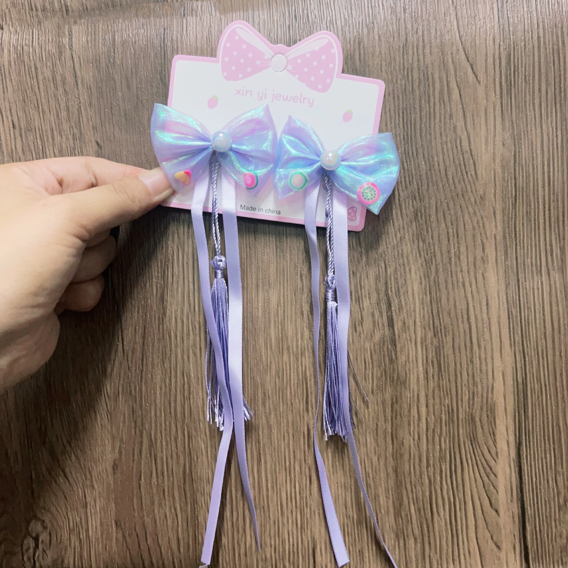 Niña hanfu estilo antiguo arco cinta de los niños horquilla púrpura Internet celebridad pequeña princesa horquilla niñas accesorios para el cabello