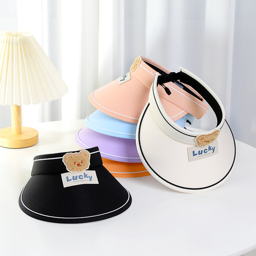 Selected Children's Hats, Children's Summer Sun Hat with Wide Brim, Sunshade Hat, Open Top, Breathable, Cute for Boys and Girls