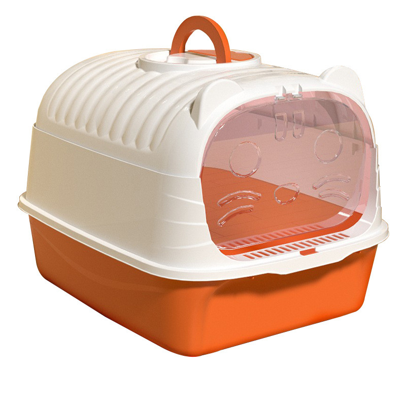 Explosión transfronteriza de arena para gatos totalmente cerrada inodoro para gatos de gran tamaño, arena para gatos de gran tamaño portátil, lavabo de heces para gatos de gran tamaño