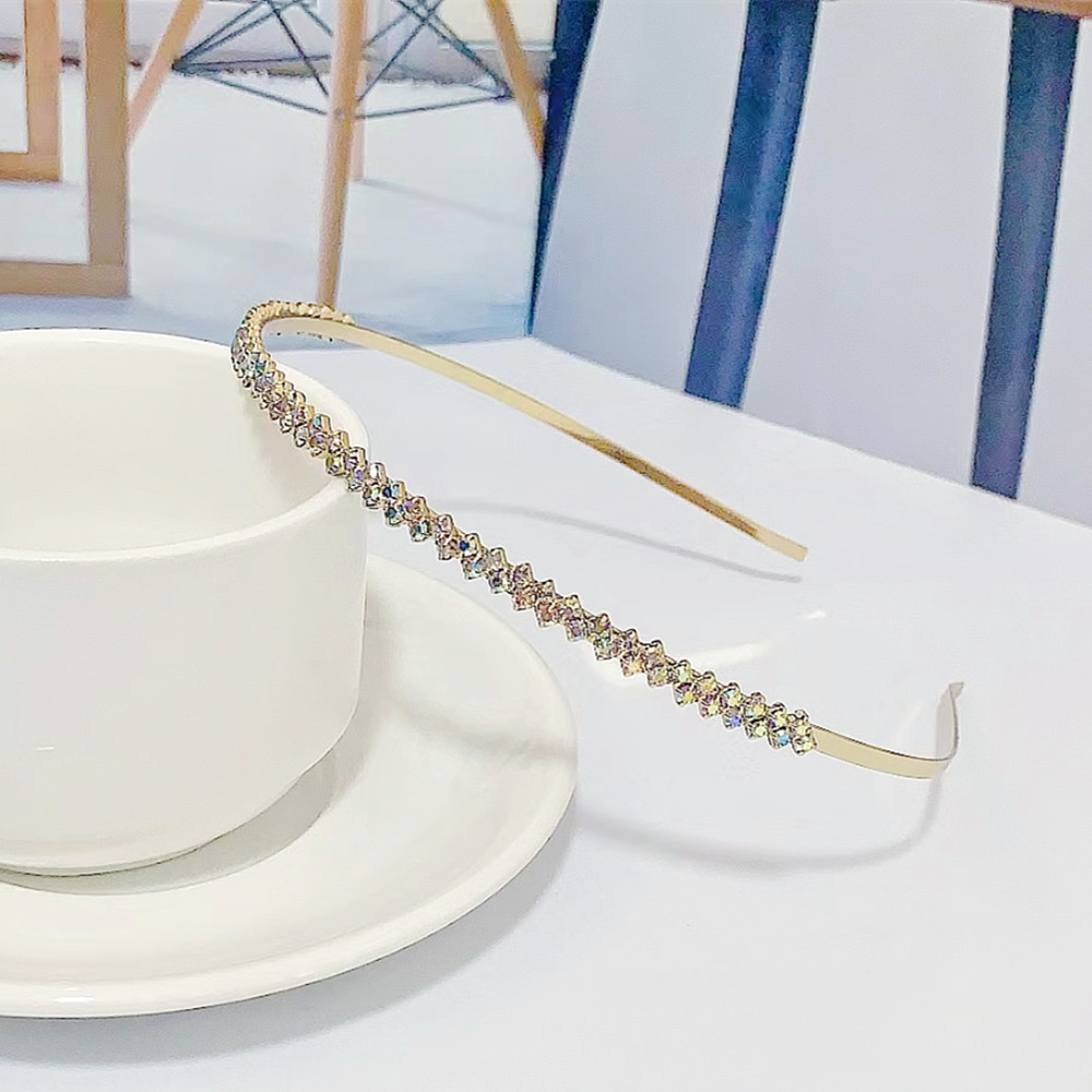 Corea del Sur elegante encantadora chica rhinestone tocado versátil fuera dulce diadema femenina simple elegante Internet celebridad horquilla