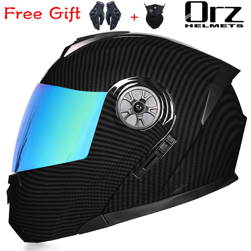 ORZ Casco de coche eléctrico Casco completo gris para hombres y mujeres Casco completo Casco pequeño Casco de cuatro estaciones Casco completo sin motocicleta