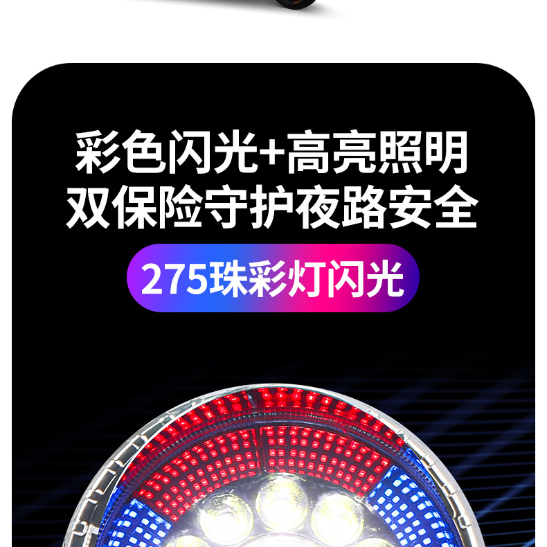 Electric Tricycle Strong Light Headlight Colorfulful Brilliant Light 12-80V Modified Universal Headlight Integrated Assembly