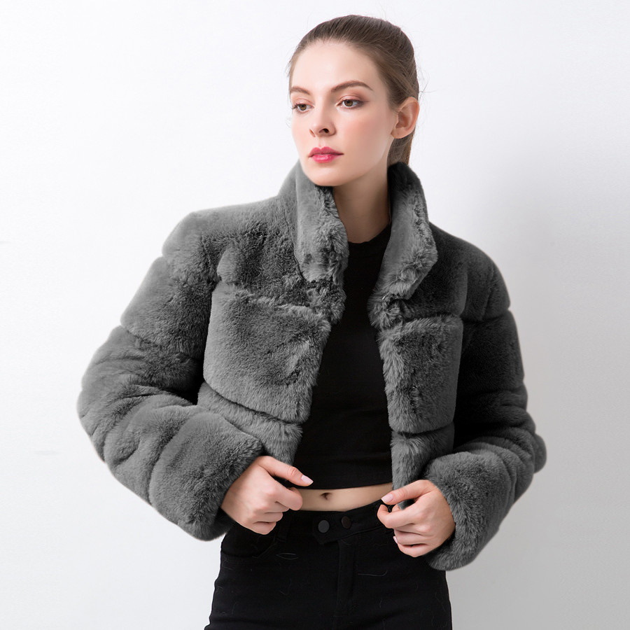 Abbigliamento Donna Pelliccia Giacca Donna Pelliccia Cuciture Orizzontali Pelliccia Artificiale_voghion.com