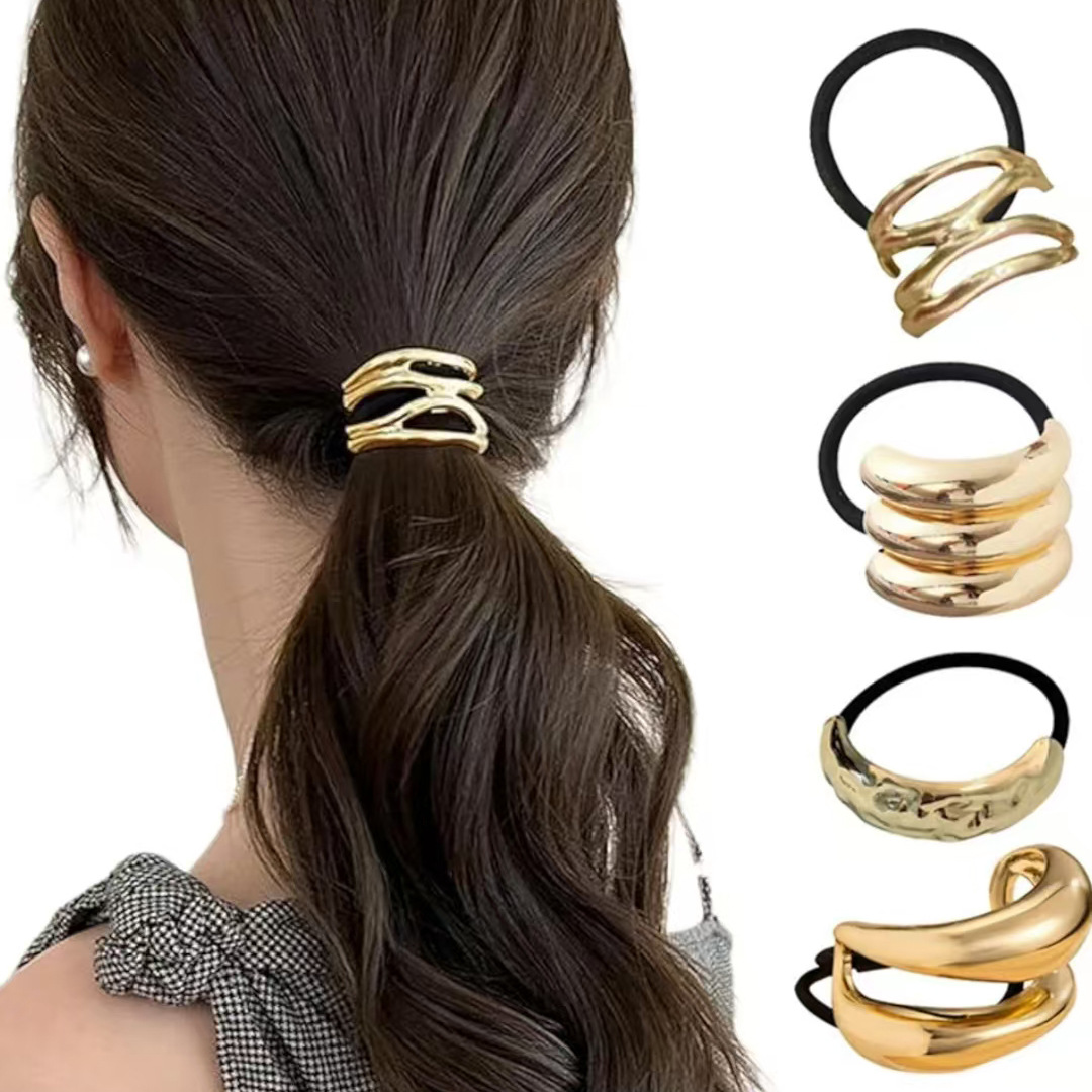 Europa y los Estados Unidos hebilla para el cabello punk personalidad transfronteriza broca de cabello trenzada gótica geometría redonda conjunto anillo de cabello cuerda para el cabello