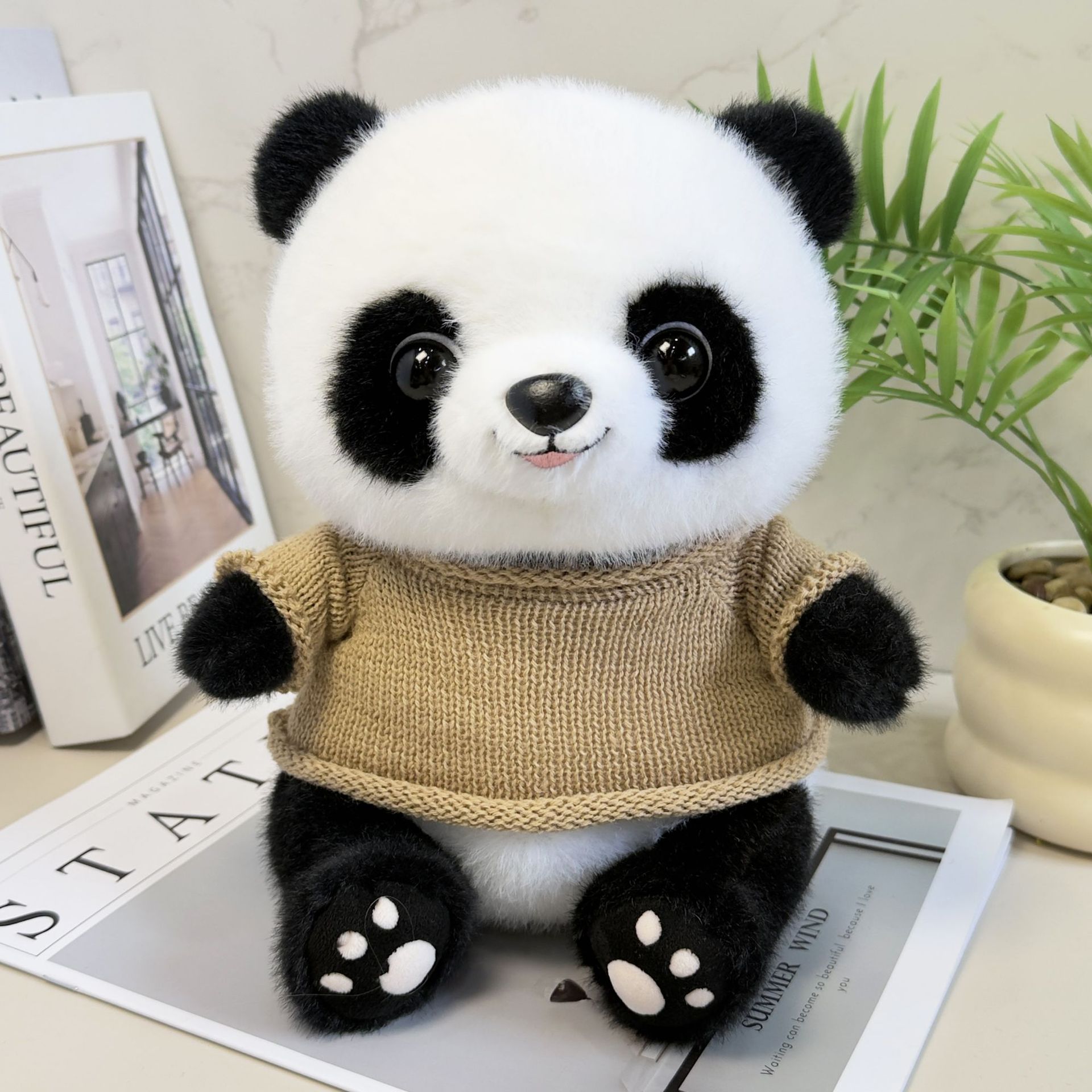 Cute tesoro nacional panda muñeca muñeca de peluche muñeca panda muñeca Chengdu logotipo de la empresa de impresión de recuerdos
