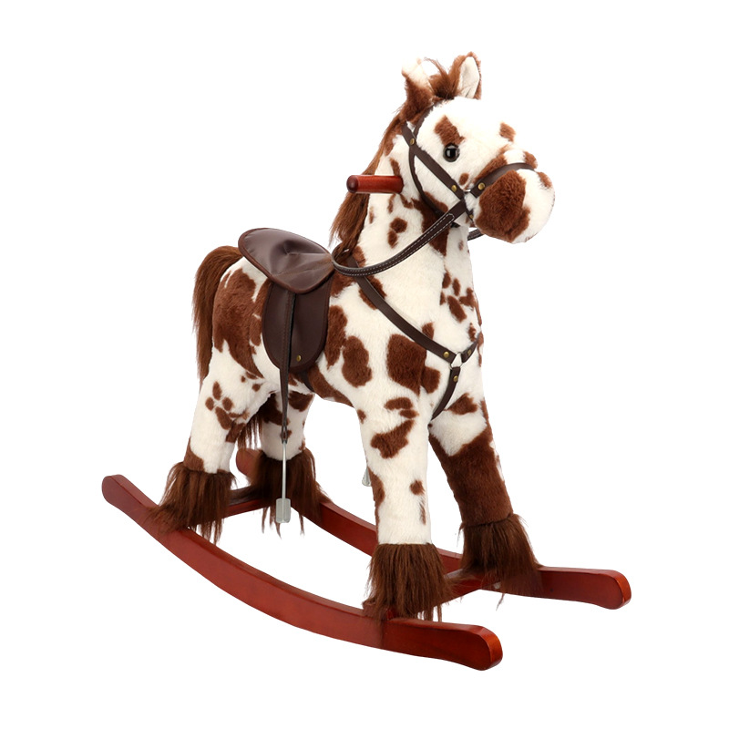 Caballo Mecedor de Peluche para Niños de Madera para Coordinación Mano-Ojo
