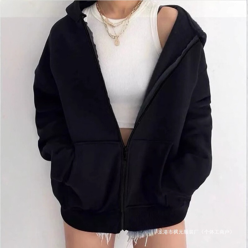 Factory supply 2025 Amazon Temu new women's zippered hooded cardigan sweatshirt in stock wholesale Factory supply 2025 Amazon Temu new women's zippered hooded cardigan sweatshirt in stock wholesale