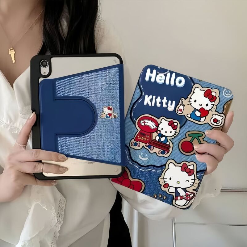Cowboy Kt Cat iPad Air4/5/6/7 Protective Cover Rotating Acrylic Apple iPad Pro/11A16/10Th Generation Cowboy Kt Cat iPad Air4/5/6/7 Protective Cover Rotating Acrylic Apple iPad Pro/11A16/10Th Generation