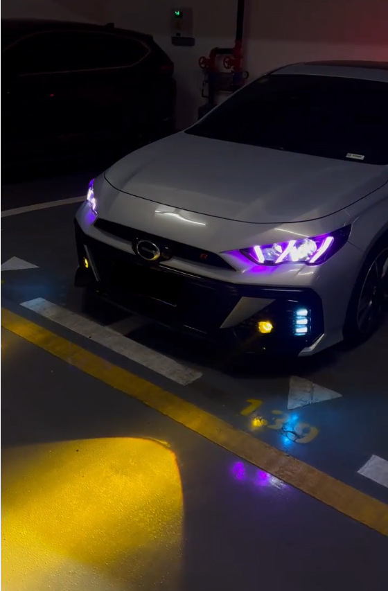 Suitable for Trumpchi Shadow Leopard 2024-Daytime running lights with dual-light fog lights suit three-color modified front bar headlights