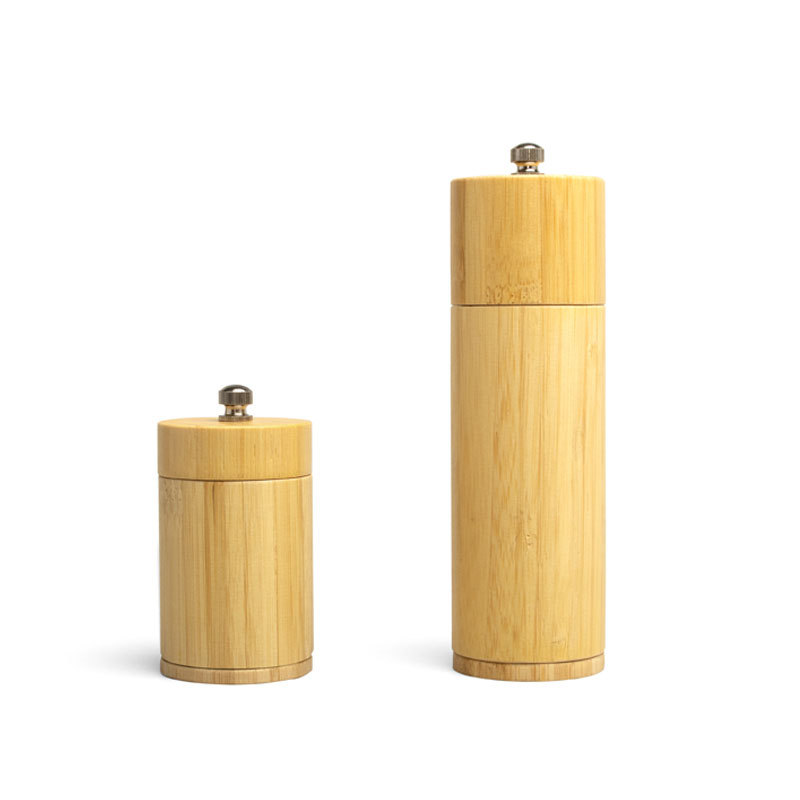 Molinillo de pimienta de bambú para el hogar Molinillo de cerámica de madera de bambú giratorio manual Molinillo de cocina recién molido de pimienta de sal marina