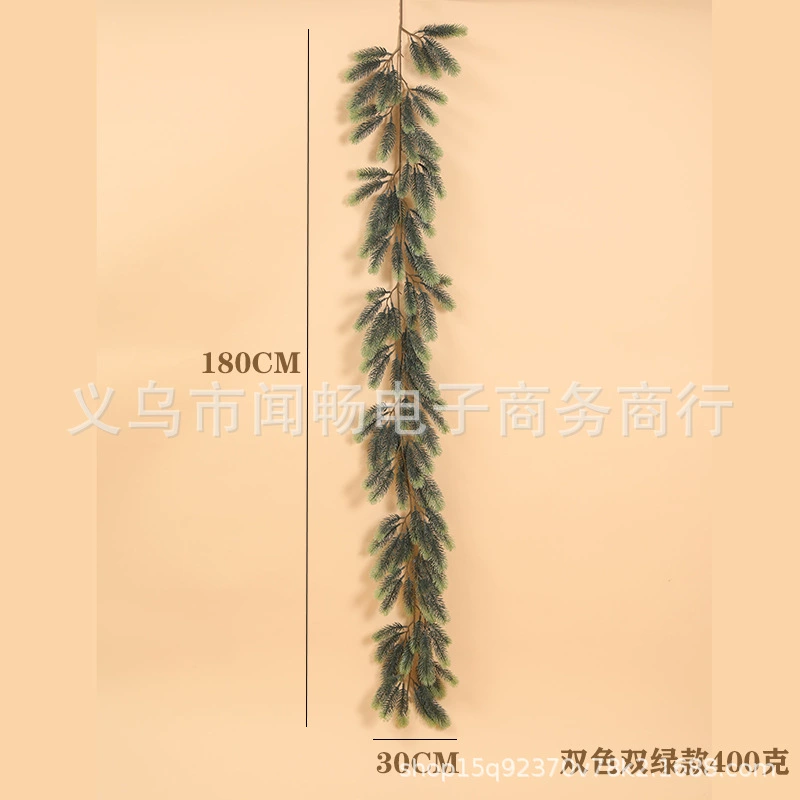 Праздничная ротанговая гирлянда 1,8 м, имитация pine из PE, короткая/длинная, варианты с инеем или ягодами