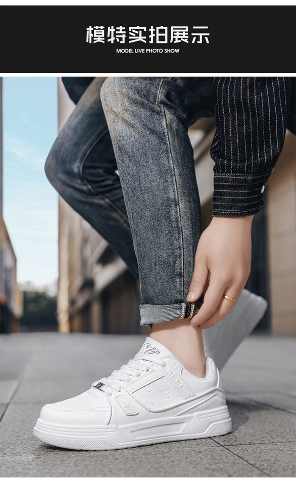 Giày sneaker nam cổ thấp đế dày phối màu, giày thể thao casual dây buộc — G8212 màu trắng, G8212 màu vàng lúa mì, G8212 trắng đen chi tiết 10