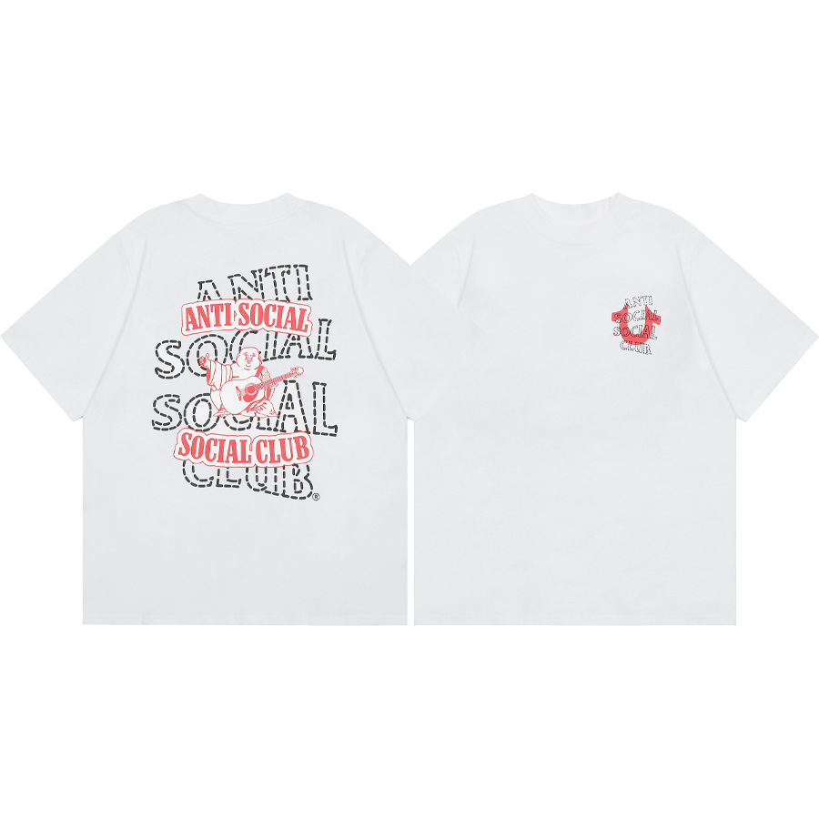 Diferencia de moneda del mercado ASSC CLUB fujiwaro Lightning serie impresa camiseta suelta de manga corta para hombres y mujeres