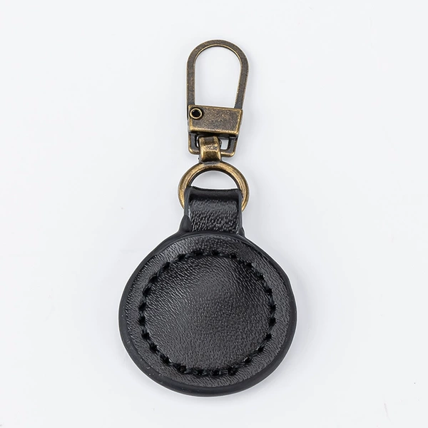 Round leather black* with copper buckle