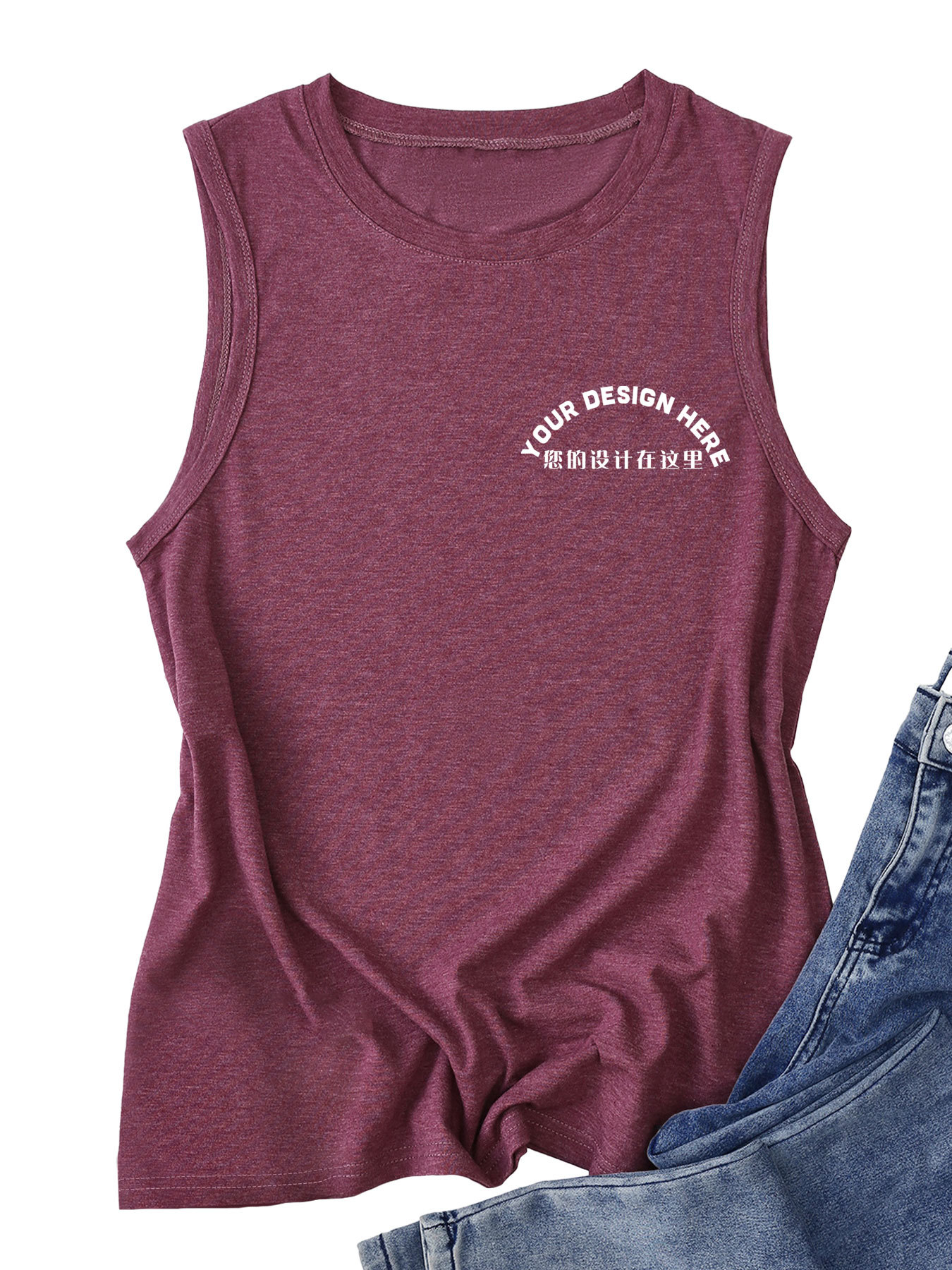 2802 - Purple-red vest - front chest area