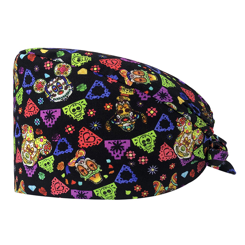 Venta caliente de Europa y América Mickey casquillo de la enfermera médico tapa de impresión de algodón puro sombrero de trabajo de exportación de comercio exterior en la acción al por mayor