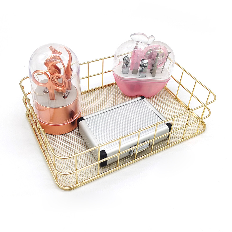 Cesta de almacenamiento de hierro Nórdico INS de almacenamiento de hierro azul cesta de almacenamiento de escritorio en el hogar fábrica al por mayor