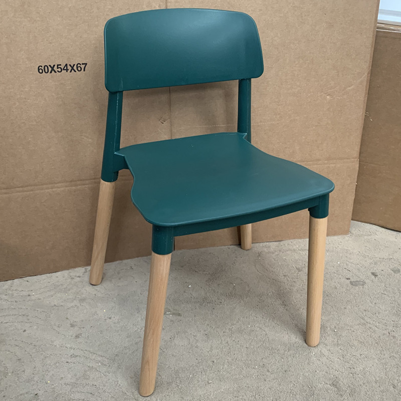 silla de plástico nórdica moderna silla de espera silla de madera maciza silla de respaldo casera para adultos silla de madera maciza