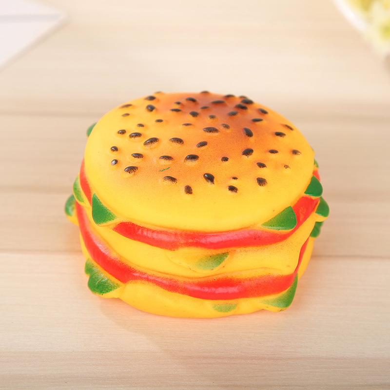 厂家直发供应搪胶公仔搪胶玩具多款食品创意仿真汉堡玩具现货批发