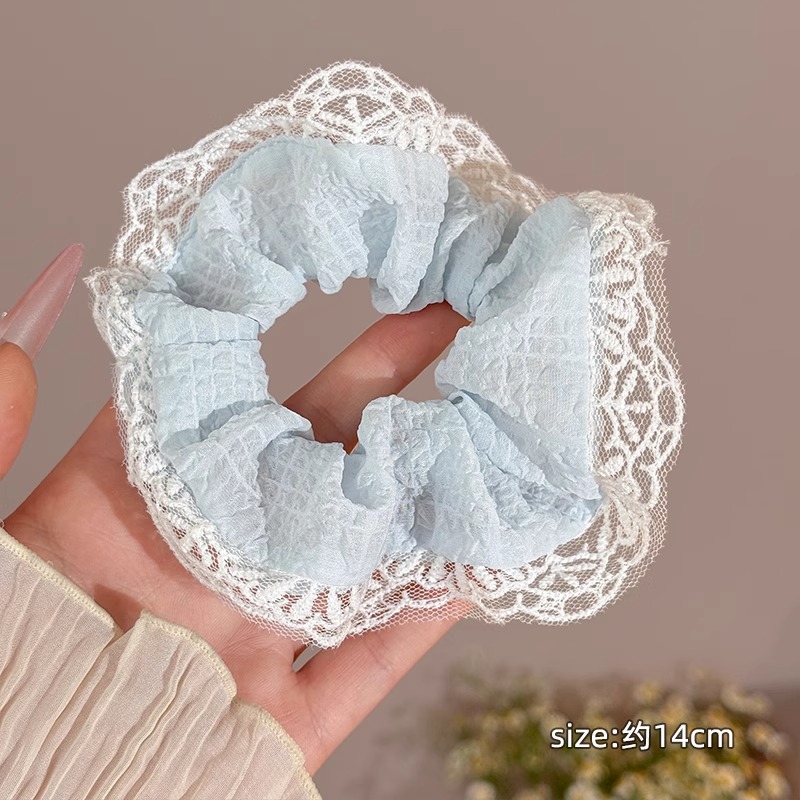 Encaje retro francés, diadema de intestino grueso, mujer 2025, nuevo estilo, cuerda para el cabello, banda de goma, lazo, dulce cuerda para el cabello, accesorios para el cabello