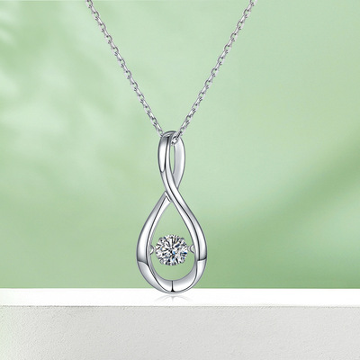 廠家直銷925純銀項鏈靈動纏綿簡約設計感日常配飾D級莫桑石項鏈