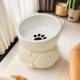 Cat Bowl Cute Ceramic Cat Drinking Water Meal Bowl Cat Food Basin Protection Cervical Spine Cat Food Bowl Oblique Mouth High Foot Pet Bowl