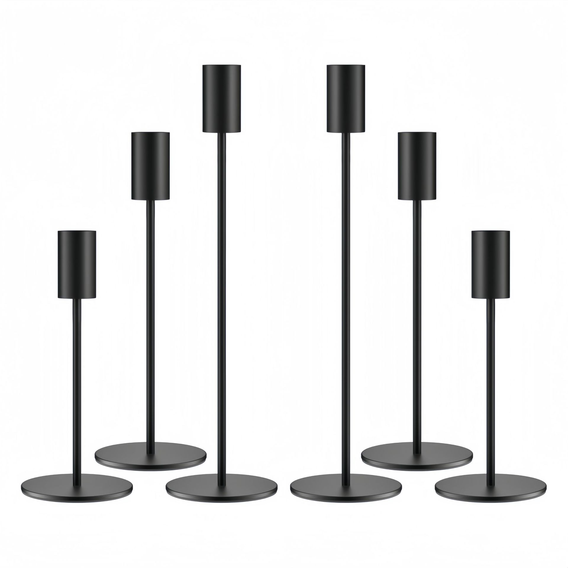 Set de seis piezas negro (casa de vela recta)