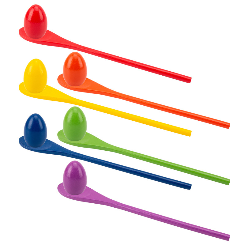 Niños transfronterizos equilibrio palo cuchara de madera Juego de Pelota jardín de infantes educación temprana entrenamiento sensorial al aire libre Deportes juguetes entre padres e hijos