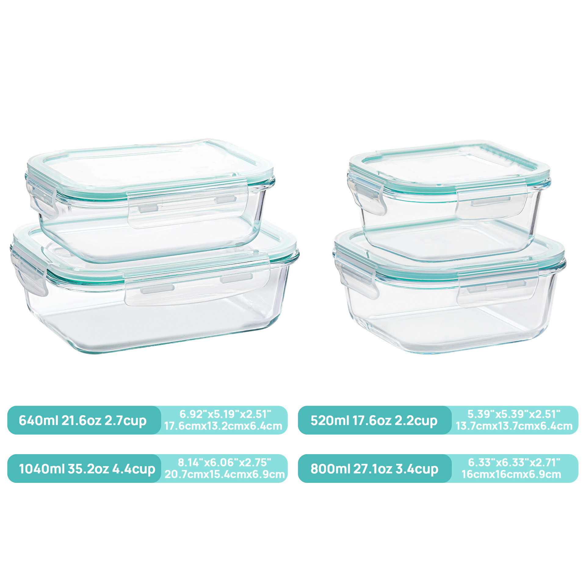 Caja de almuerzo de vidrio de alto borosilicato transfronterizo puede ser sellada por microondas para oficina caja de almuerzo refrigerador caja de almuerzo fresca al por mayor