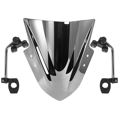 Ex300 Ex300R Black – Motorcycle front windshield - little-ninja-windshield-plating-black-bracket