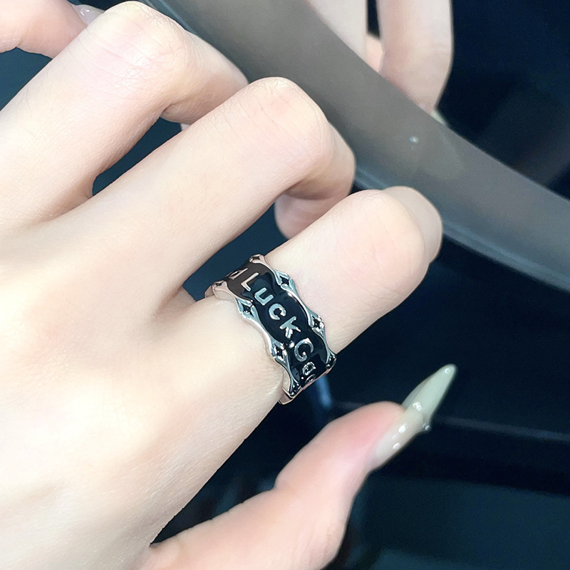 Diseño de nicho oscuro personalidad luckygoodlucky pulsera retro esmalte inins fresco viento abierto pulsera