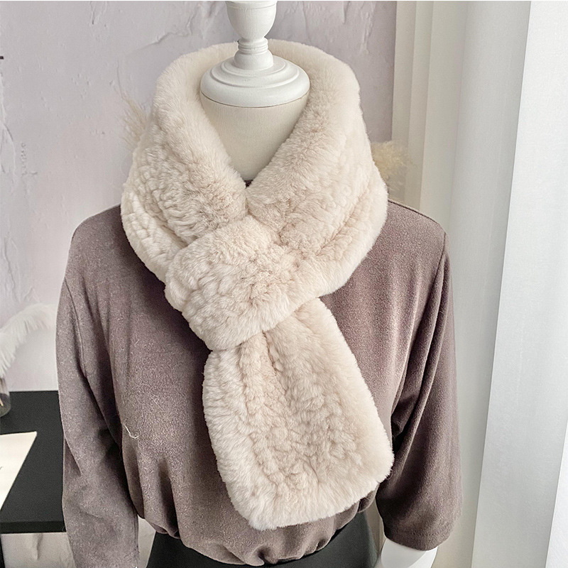 Rex Kaninchenfell Schal Für Damen Warm Winter Mode Accessoire_voghion.com
