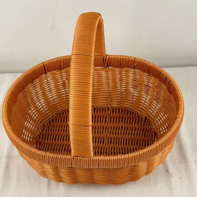 Cestas de frutas portátiles de picnic Cestas de almacenamiento Cestas de huevos caseras de caña Cestas de flores portátiles Cestas de regalo Cestas de recolección
