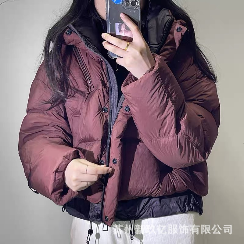 Winter design short keep warm down jacket with zipper for leisure