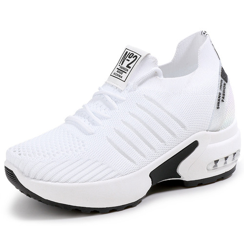 Mesh height-increasing white shoes for women 2024 autumn new women's shoes foreign trade cross-border breathable slimming sports shoes wholesale