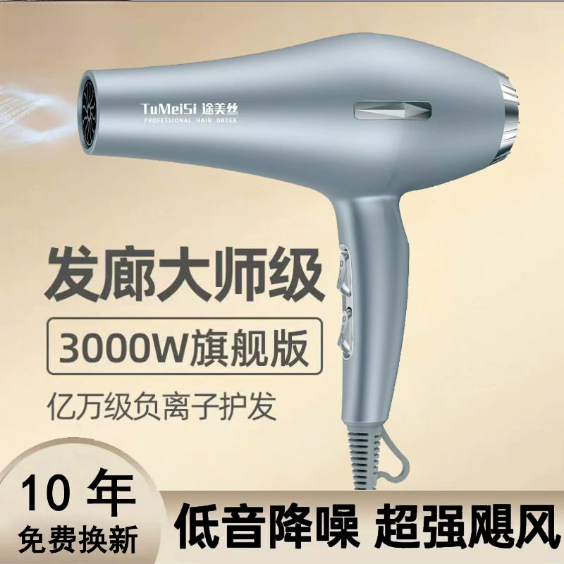 Специальный фен для парикмахерской для выдувания волос, сильный ветер, домашняя парикмахерская, уход за волосами с отрицательными ионами высокой мощности, быстрая сушка и отключение звука