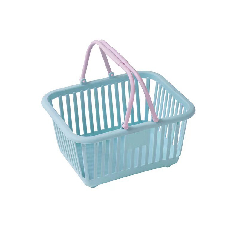 かわいいマカロン色の手提げ収納バスケットピンク少女心シール文房具雑物アクセサリーデスクトップ収納バスケット|undefined